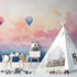 Hot Air Balloon and Sunset Sky Wallpaper | Murals Wallpaper