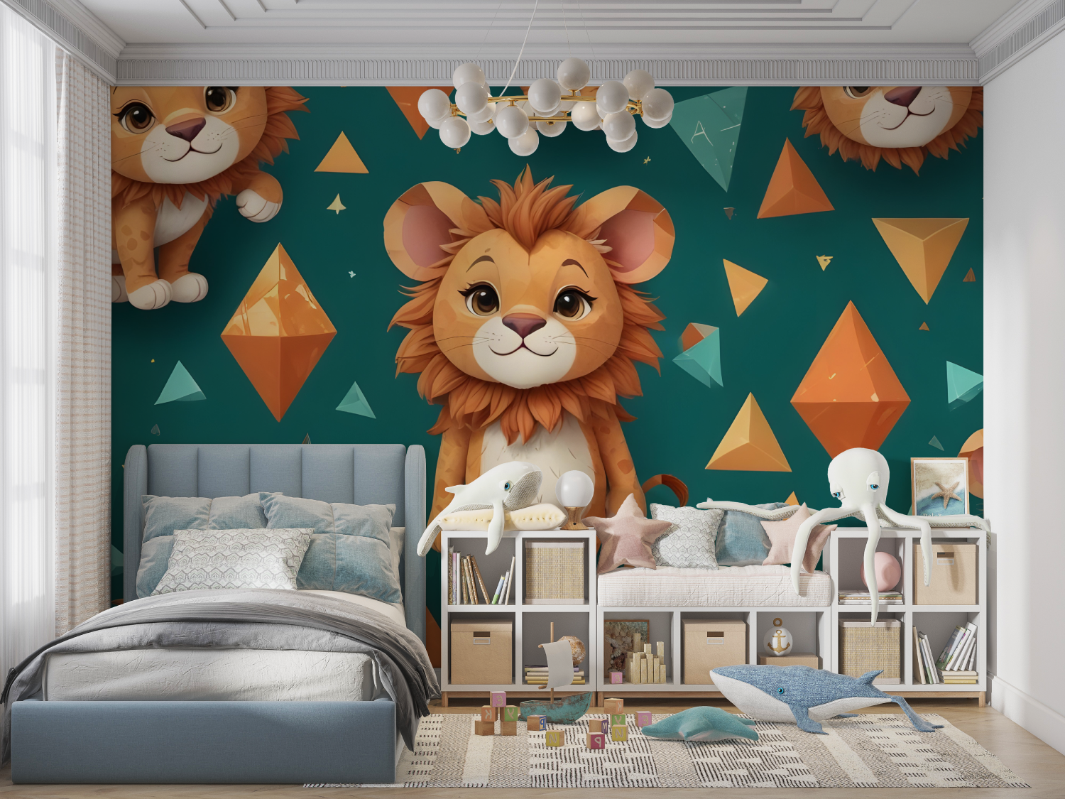 Green Cub Lion Wallpaper | Murals Wallpaper