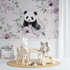 Panda and Delicate Flowers Wallpaper | Murals Wallpaper