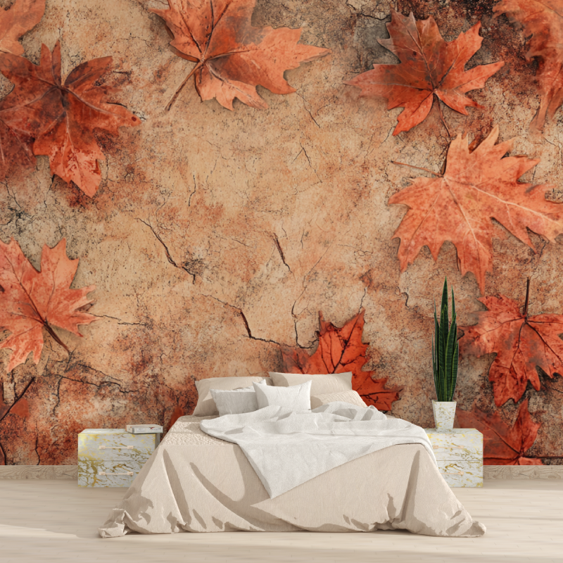 Terracotta Wood Finish Wallpaper | Murals Wallpaper