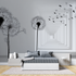 Black and white illlusion mural wallpaper tete de lit