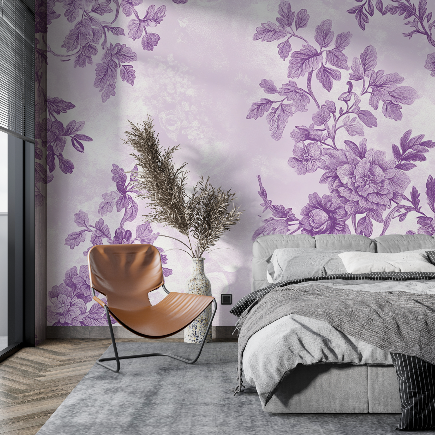 Purple White Wallpaper | Murals Wallpaper