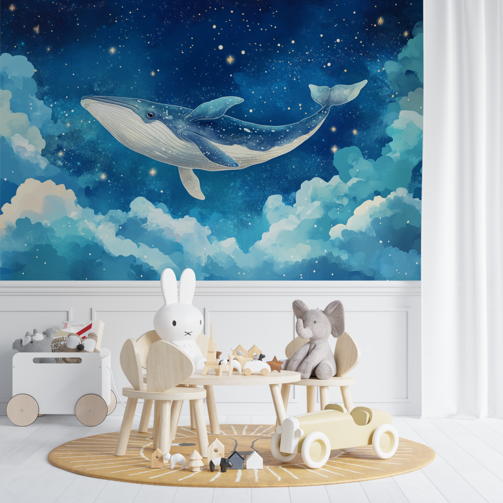 Marine Wallpaper Whale and Starry Sky | Murals Wallpaper