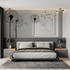 Black and white illlusion mural...er chambre adulte tendance