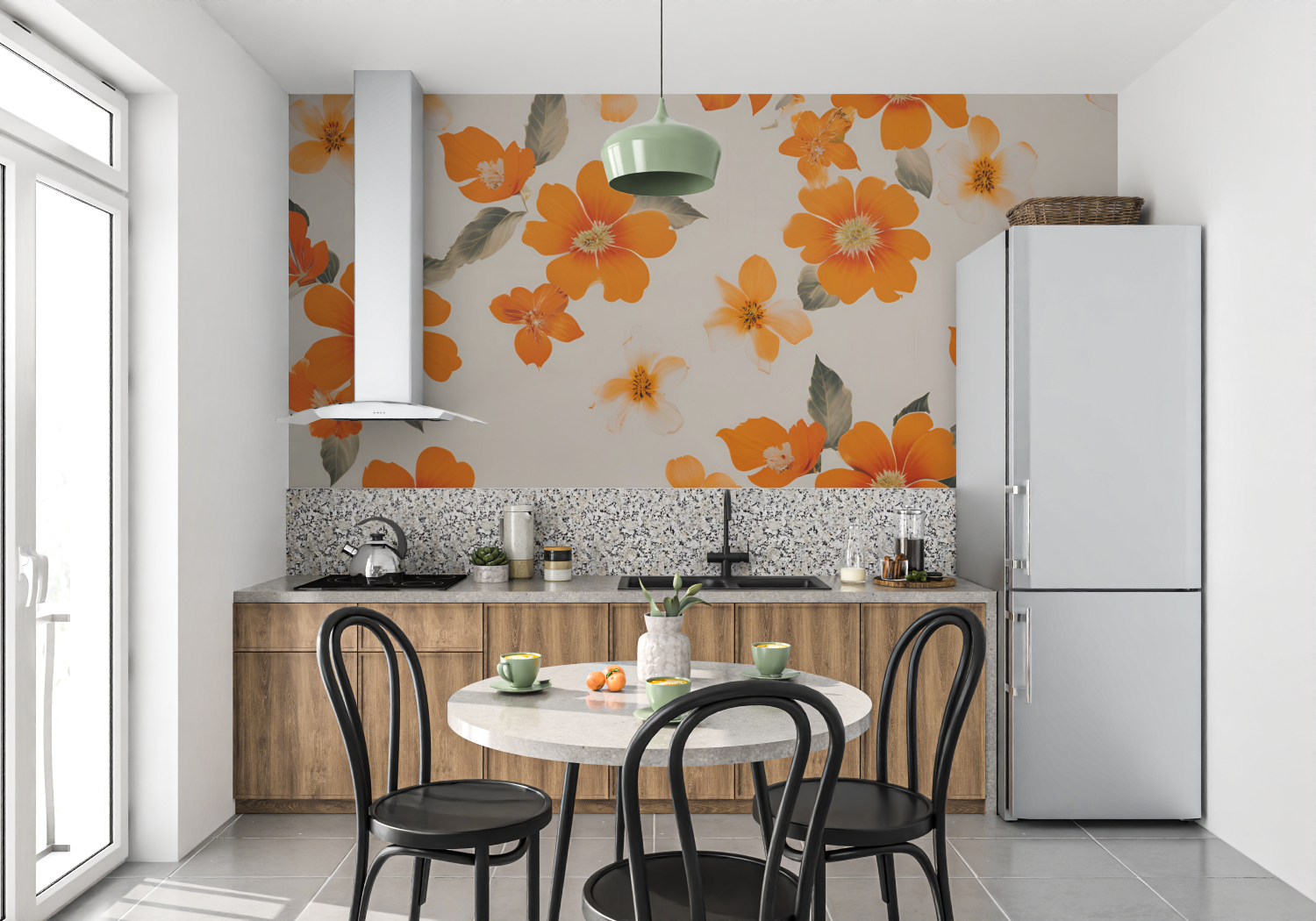 Orange Flower Wallpaper | Murals Wallpaper