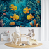 Underwater Theme Yellow and Blue Wallpaper | Murals Wallpaper
