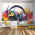 Graffiti-Kopfhörer-Hintergrundbild | Wandmalerei-Hintergrundbild