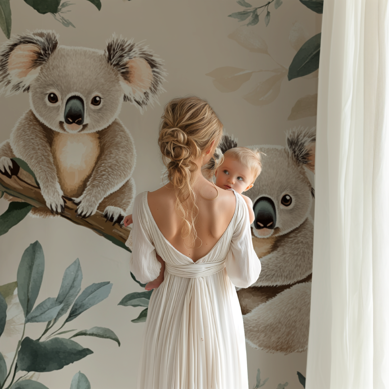 Koala Wallpaper on Soft Sand Background | Murals Wallpaper