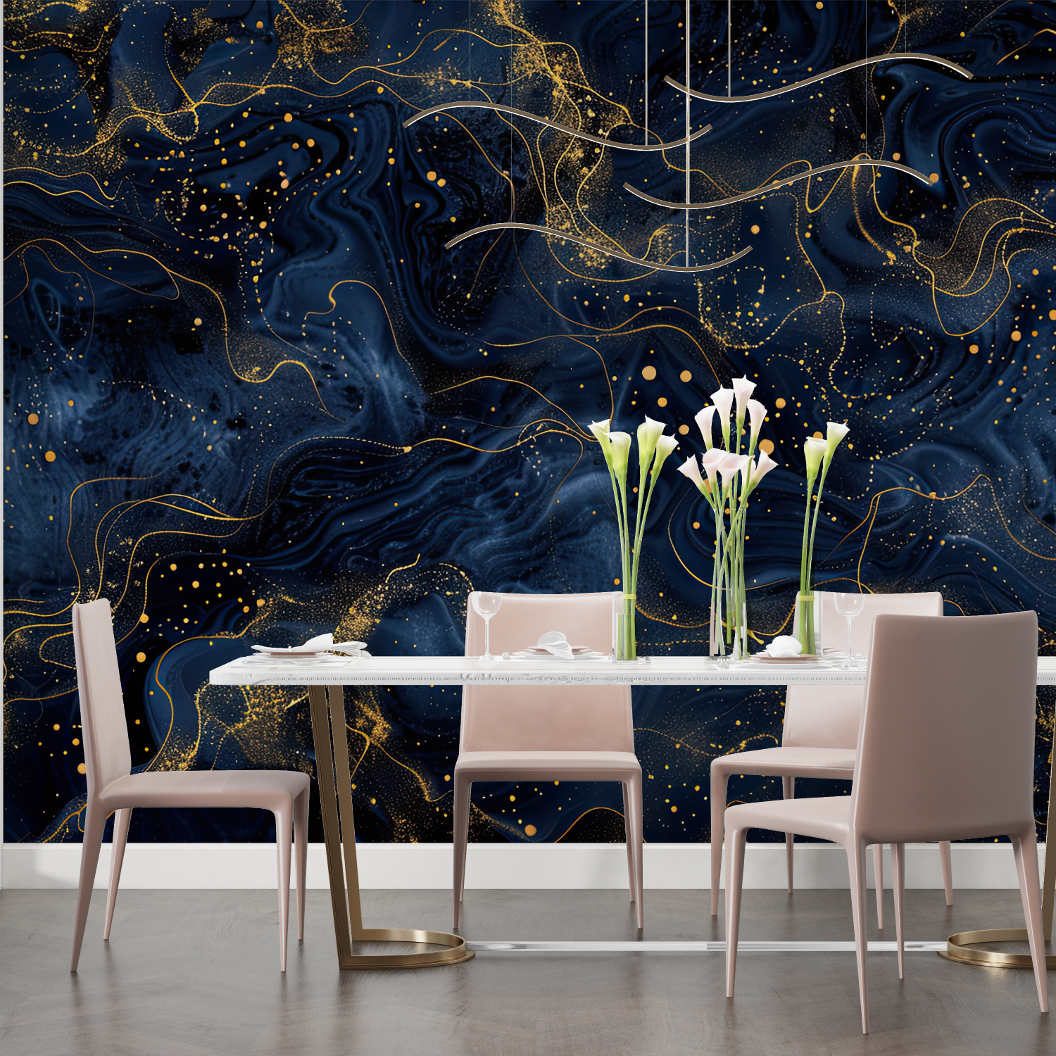 Blue and Black Wallpaper | Murals Wallpaper