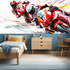 3D-Tapete für Jugendzimmer: Rennmotorrad-Aquarell | Wandbildtapete