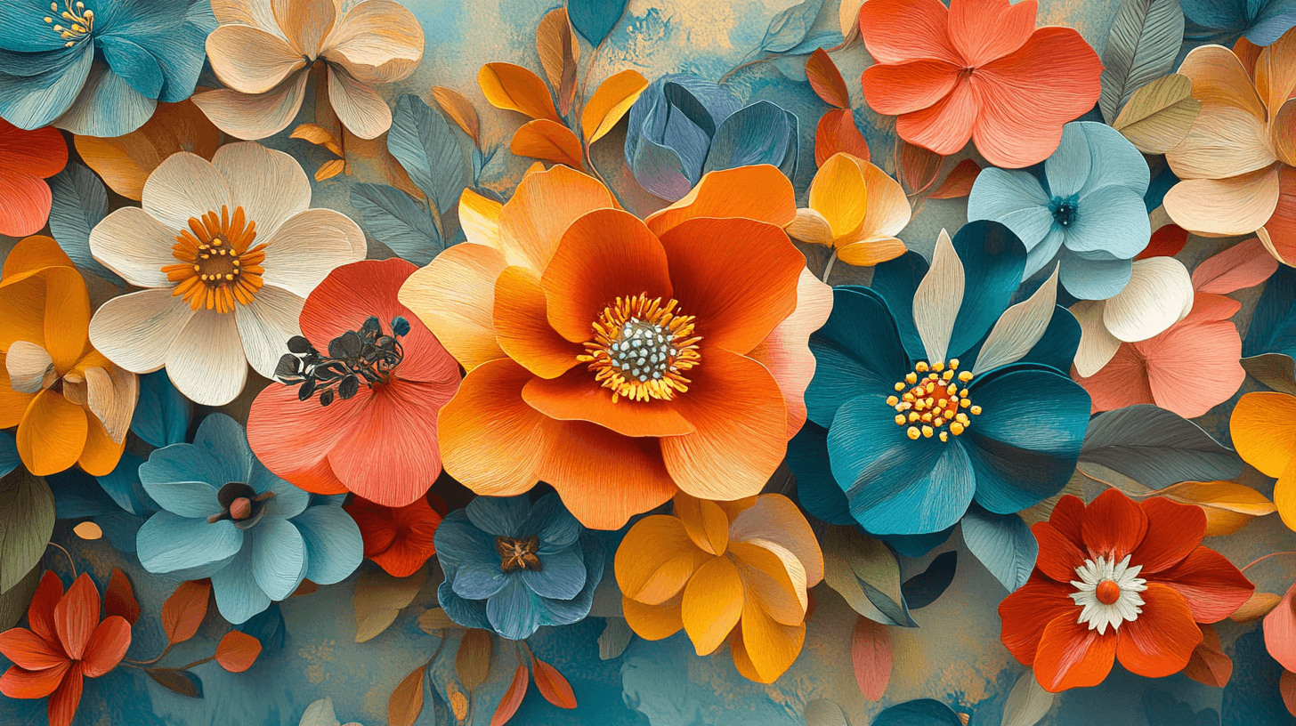 Colorful 3D Floral Watercolor Wallpaper | Murals Wallpaper