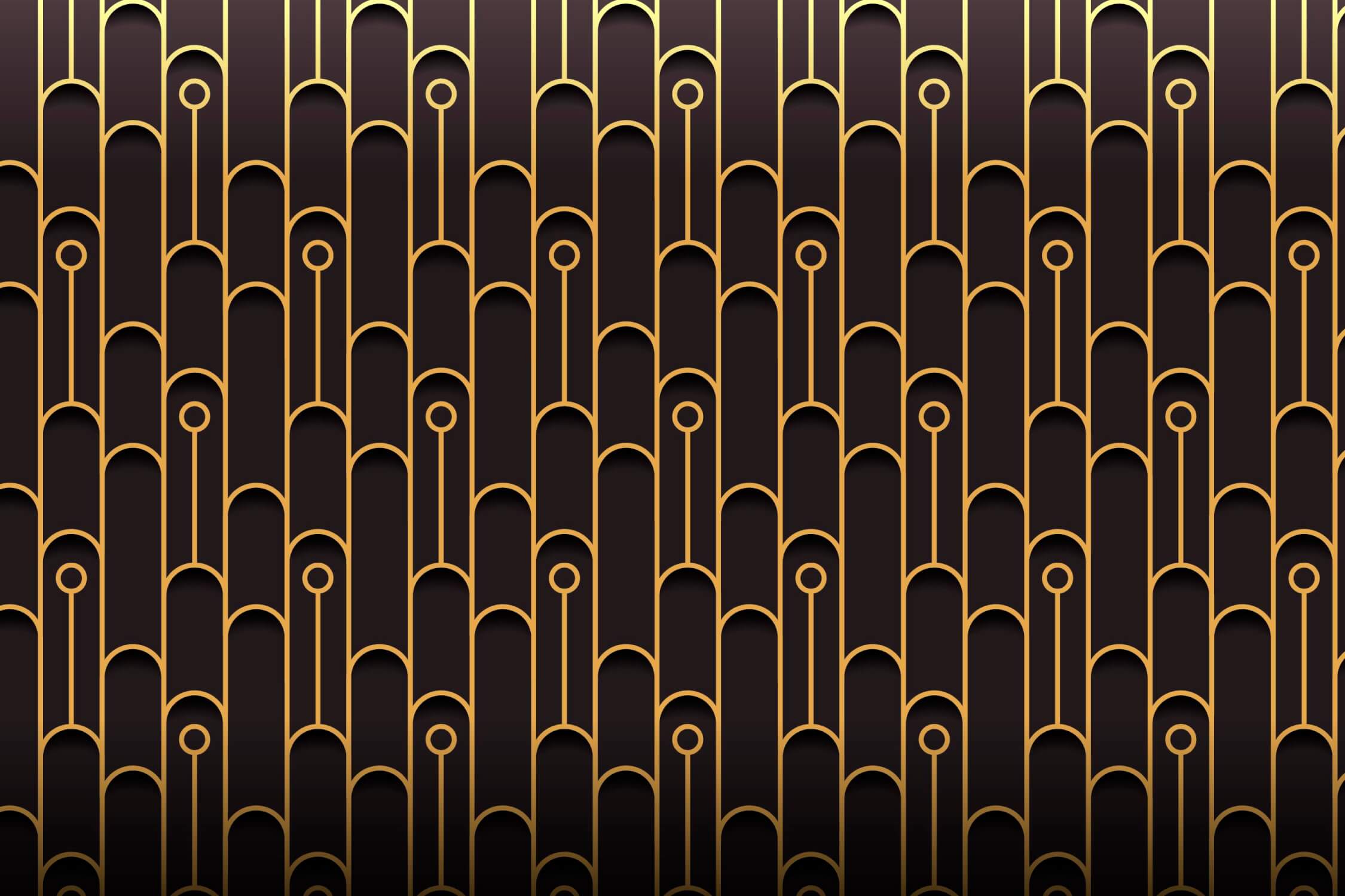 Black Wallpaper with Gold Pattern | Murals Wallpaper