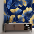 Blue Gecko Gold Art Deco Wallpaper | Murals Wallpaper