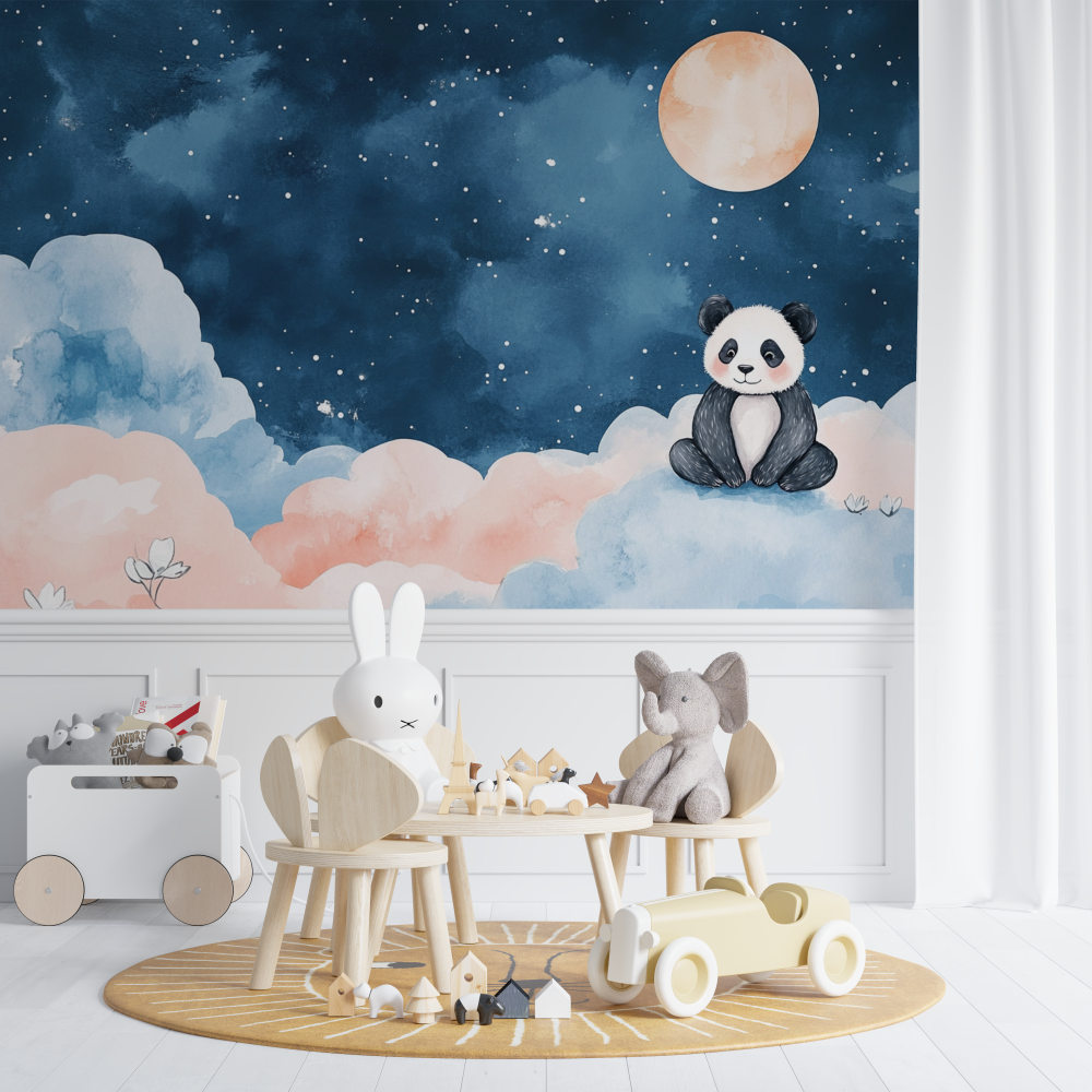 Panda and Moon Wallpaper | Murals Wallpaper