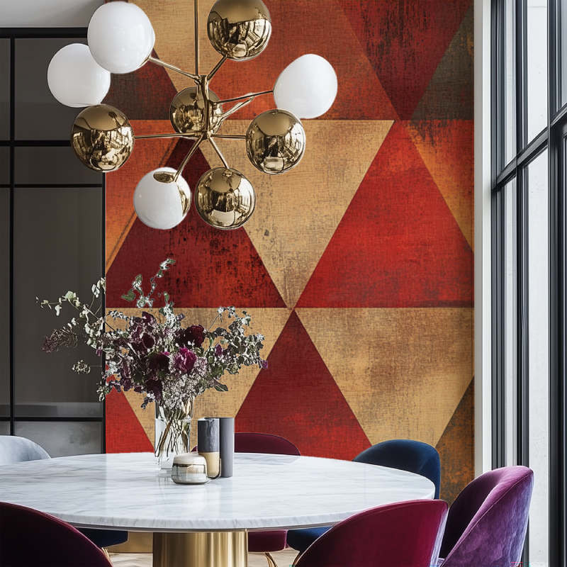 Vintage Red Triangle Wallpaper | Murals Wallpaper