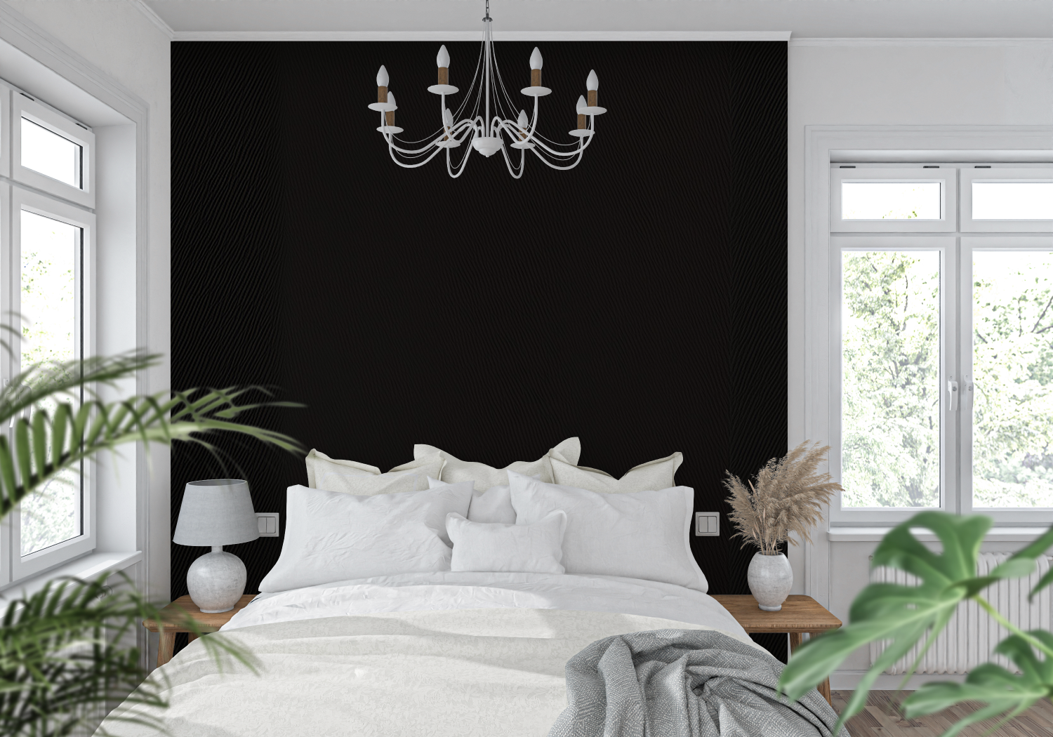 Black Non-Woven Wallpaper | Murals Wallpaper