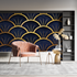 Blue and Gold Art Wallpaper | Murals Wallpaper
