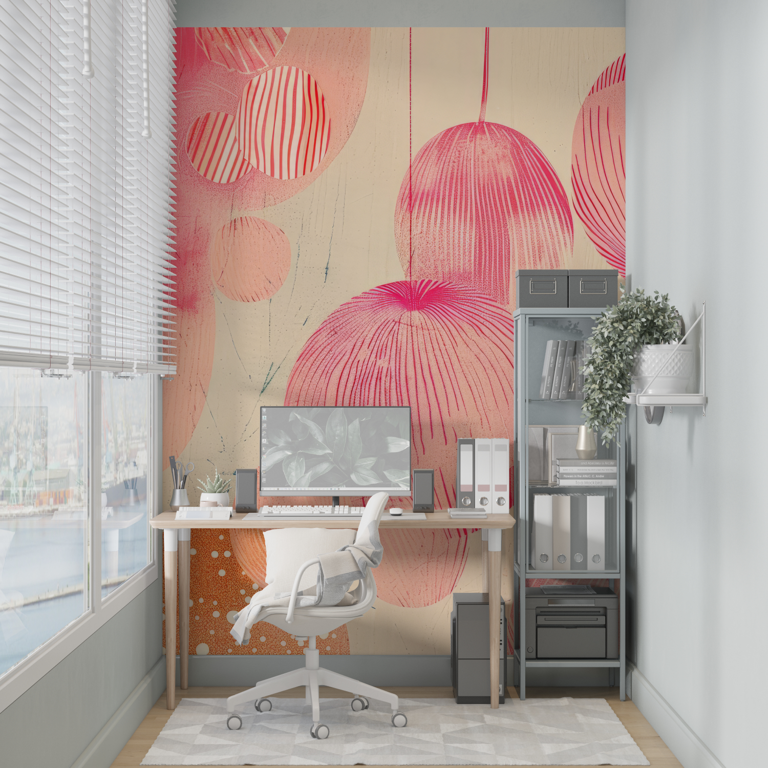 Vintage Orange Pink Wallpaper | Murals Wallpaper