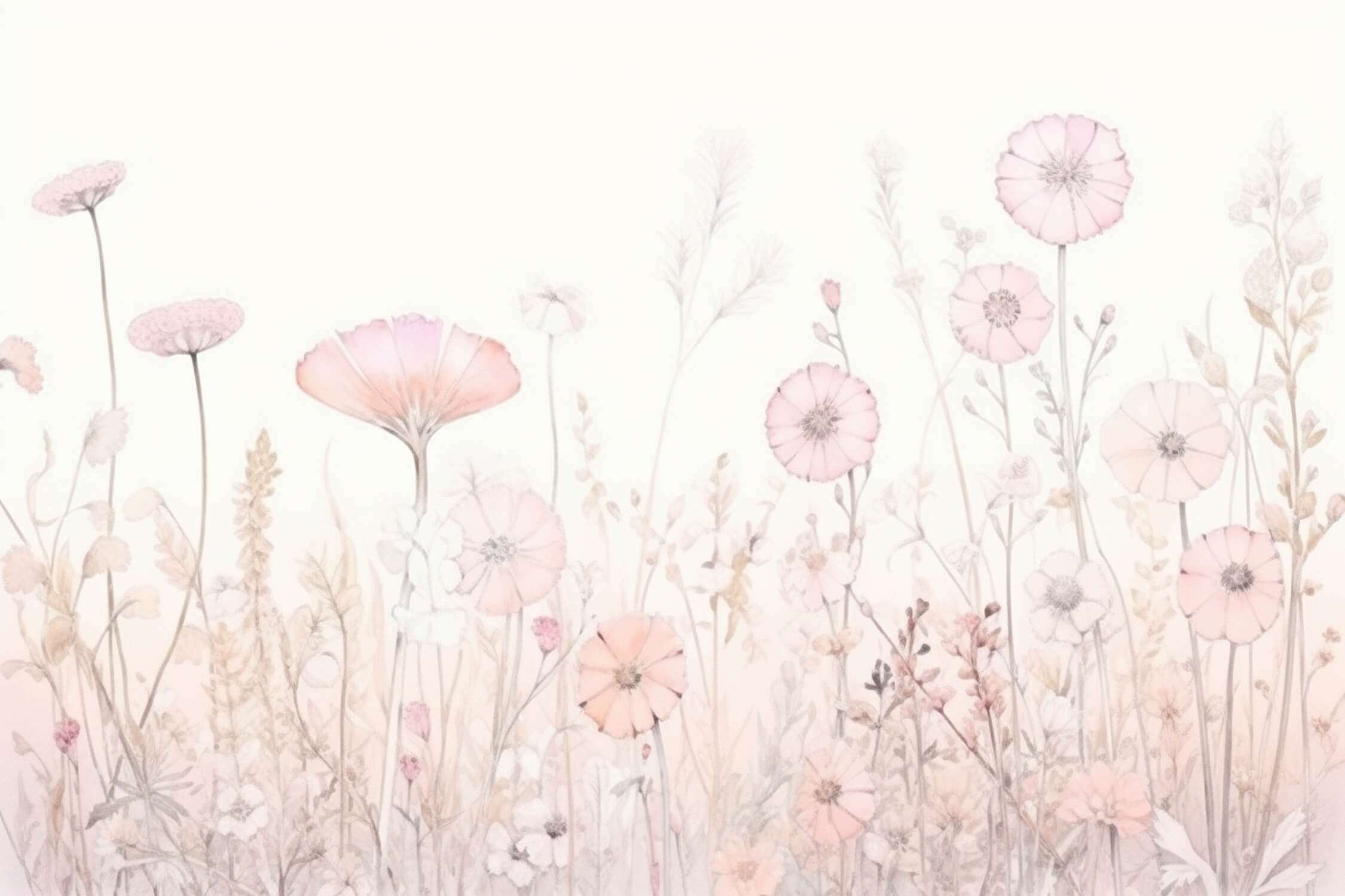 Watercolor Light Flowers Wallpaper | Murals Wallpaper
