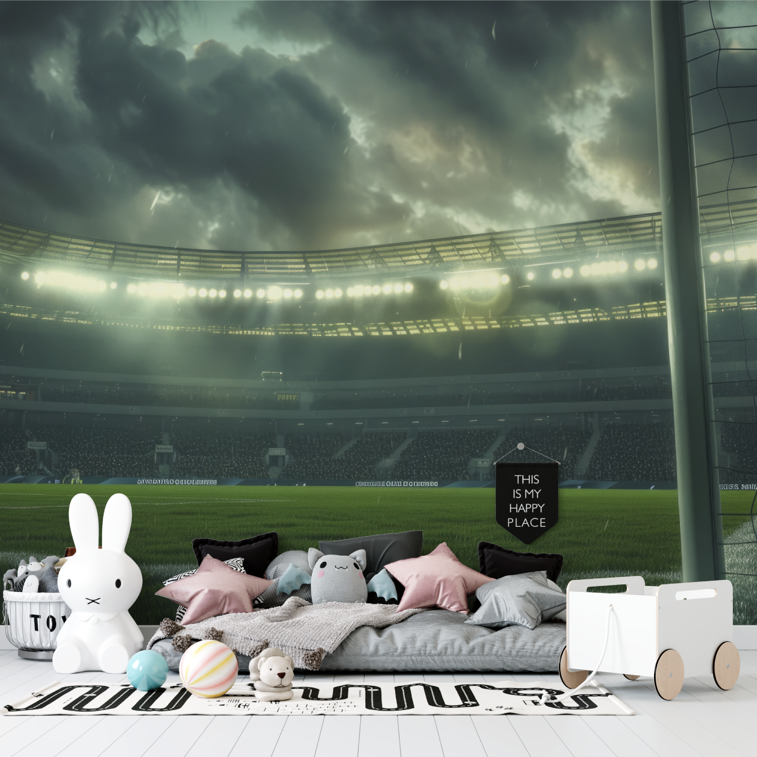 Soccer Field Rain Wallpaper | Murals Wallpaper