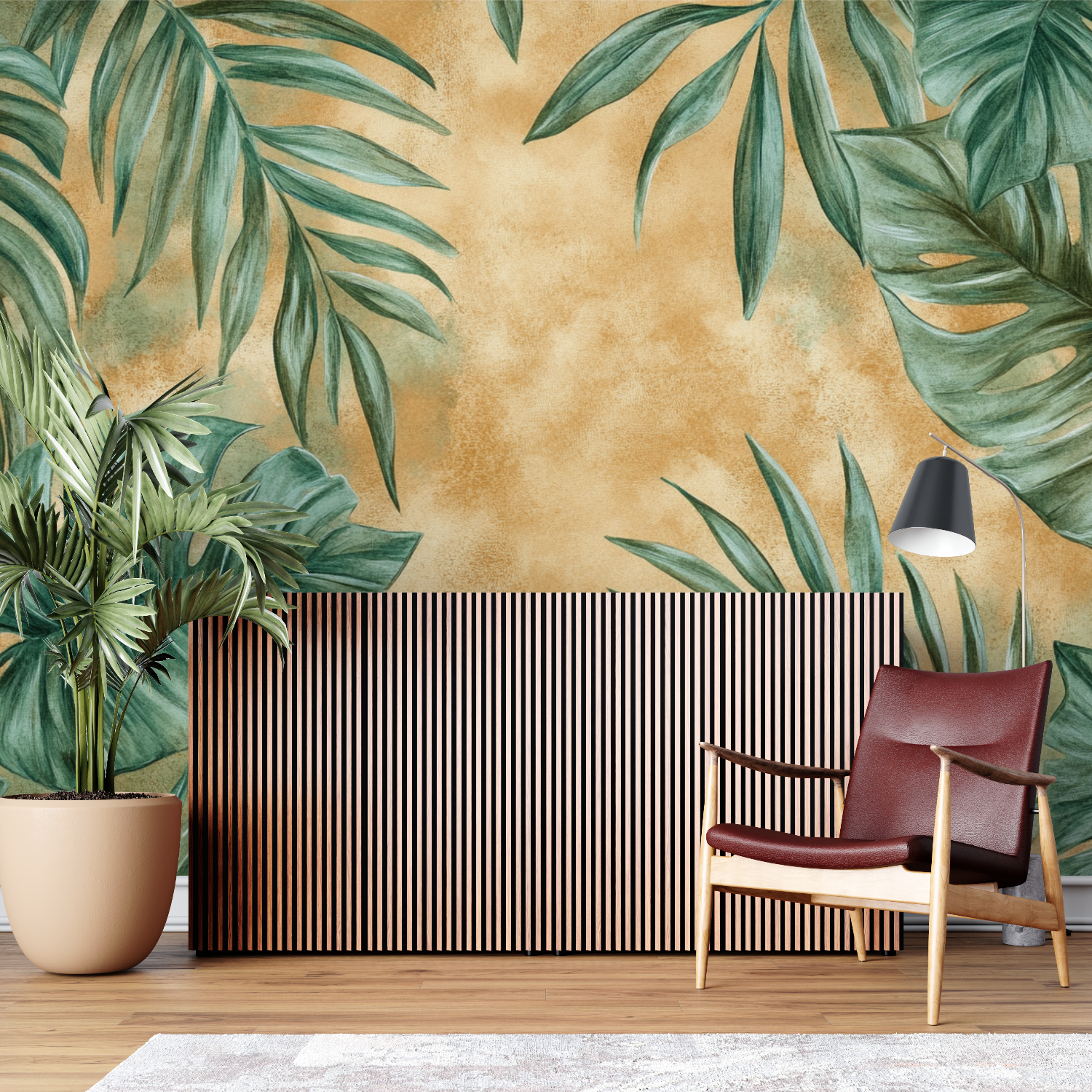 Terracotta Botanical Wall Mural Wallpaper | Murals Wallpaper