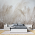 Beige light foliage mural wallpaper tete de lit