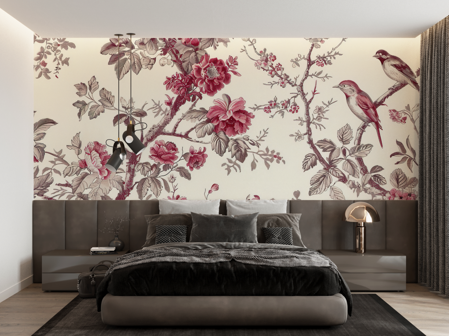 Pink Tree Print Wallpaper | Murals Wallpaper