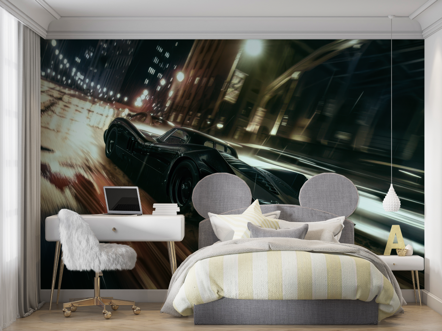 3D Car Wallpaper for Adult Bedroom | Murals Wallpaper