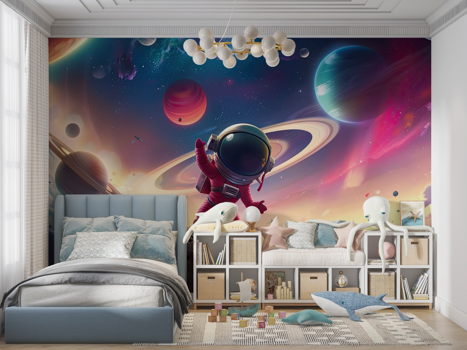 Garçon coloré räumliches Tapetengemälde – Panorama-Schlafzimmer