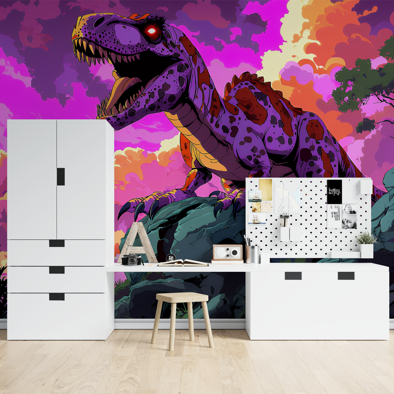 Cyberpunk Dinosaur Wallpaper | Murals Wallpaper