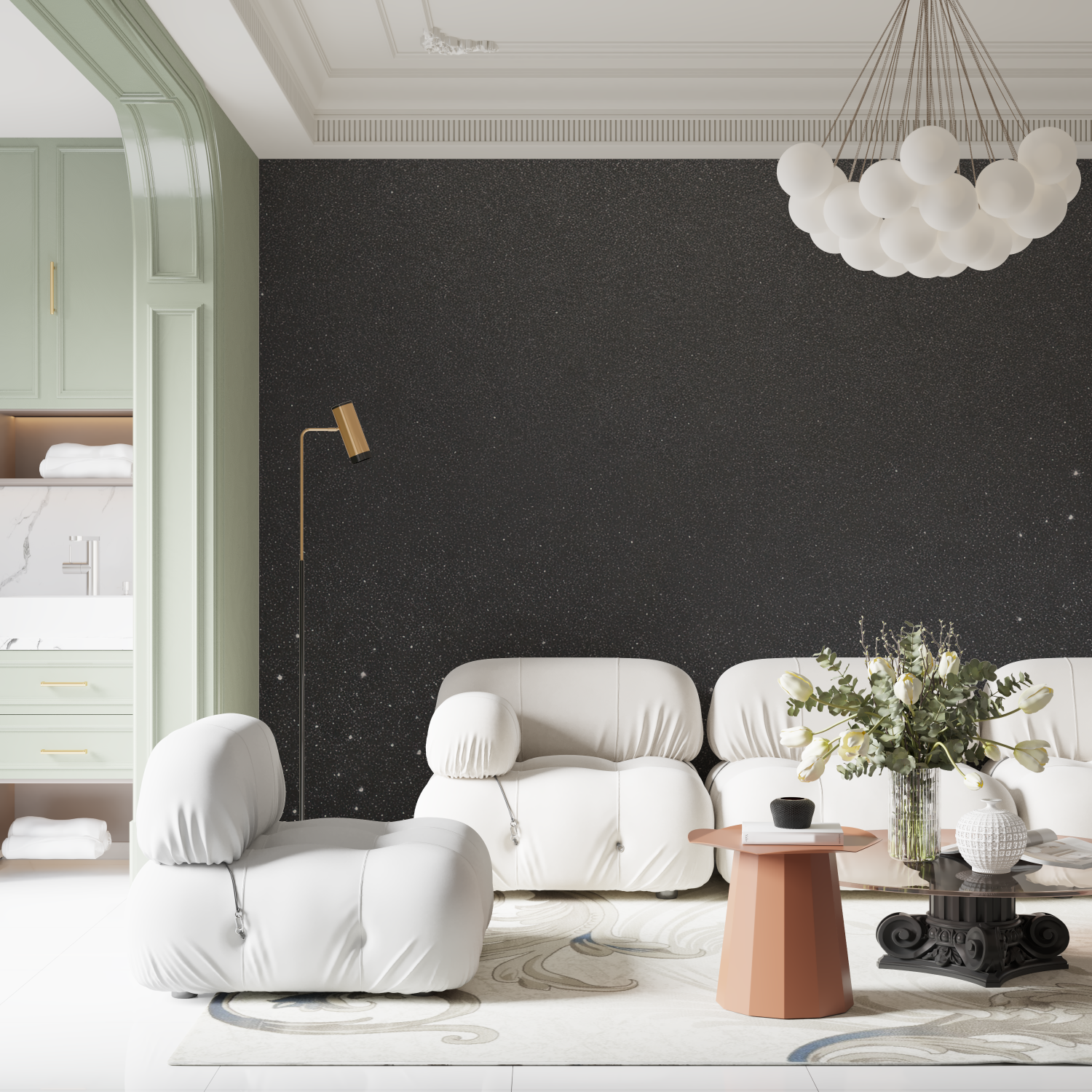 Charcoal Gray Glitter Wallpaper | Murals Wallpaper