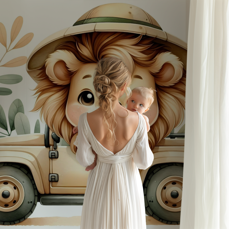 Safari Lion Wallpaper for Kids | Murals Wallpaper
