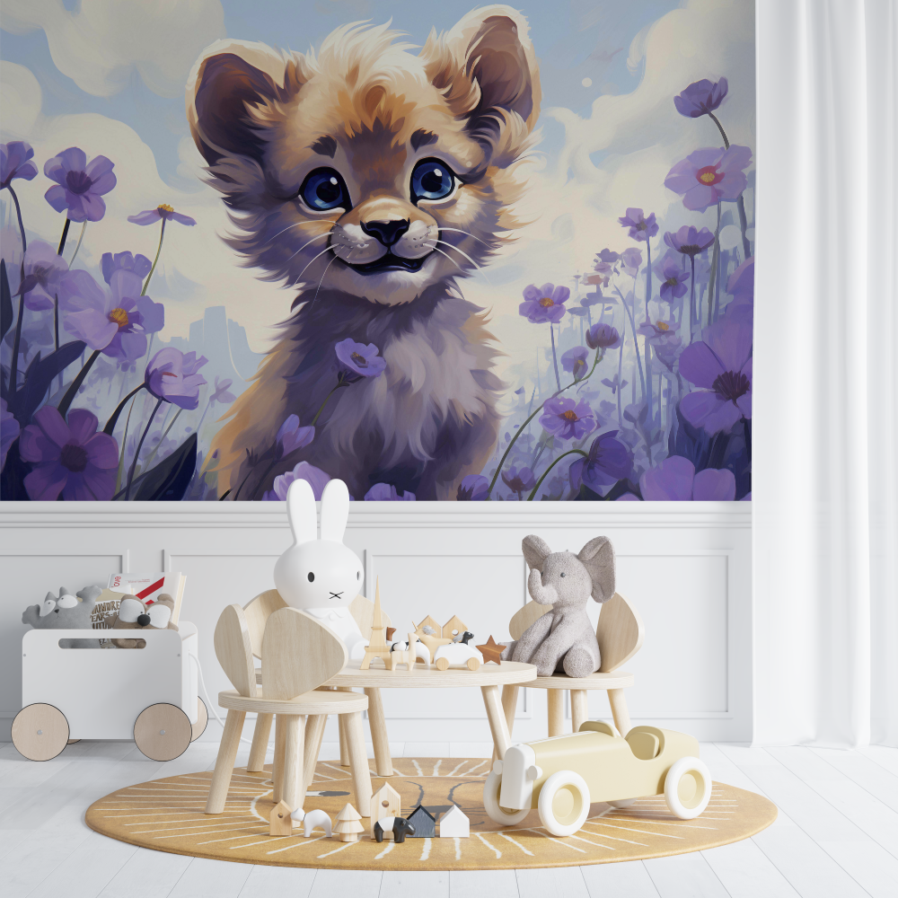 Purple Lion Wallpaper | Murals Wallpaper