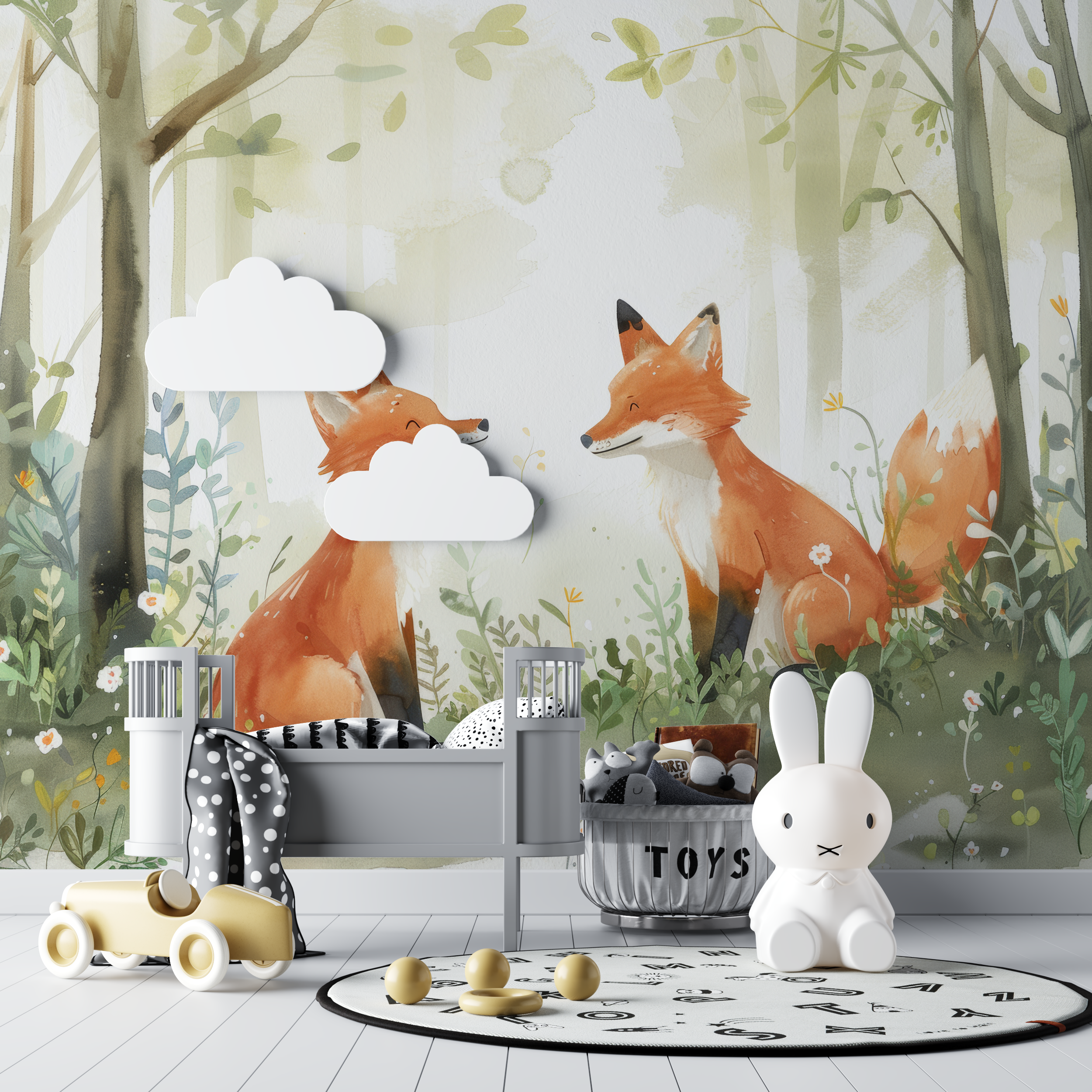 Forest Green Fox Wallpaper | Murals Wallpaper