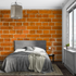 Orange Brick Look Wallpaper | Murals Wallpaper