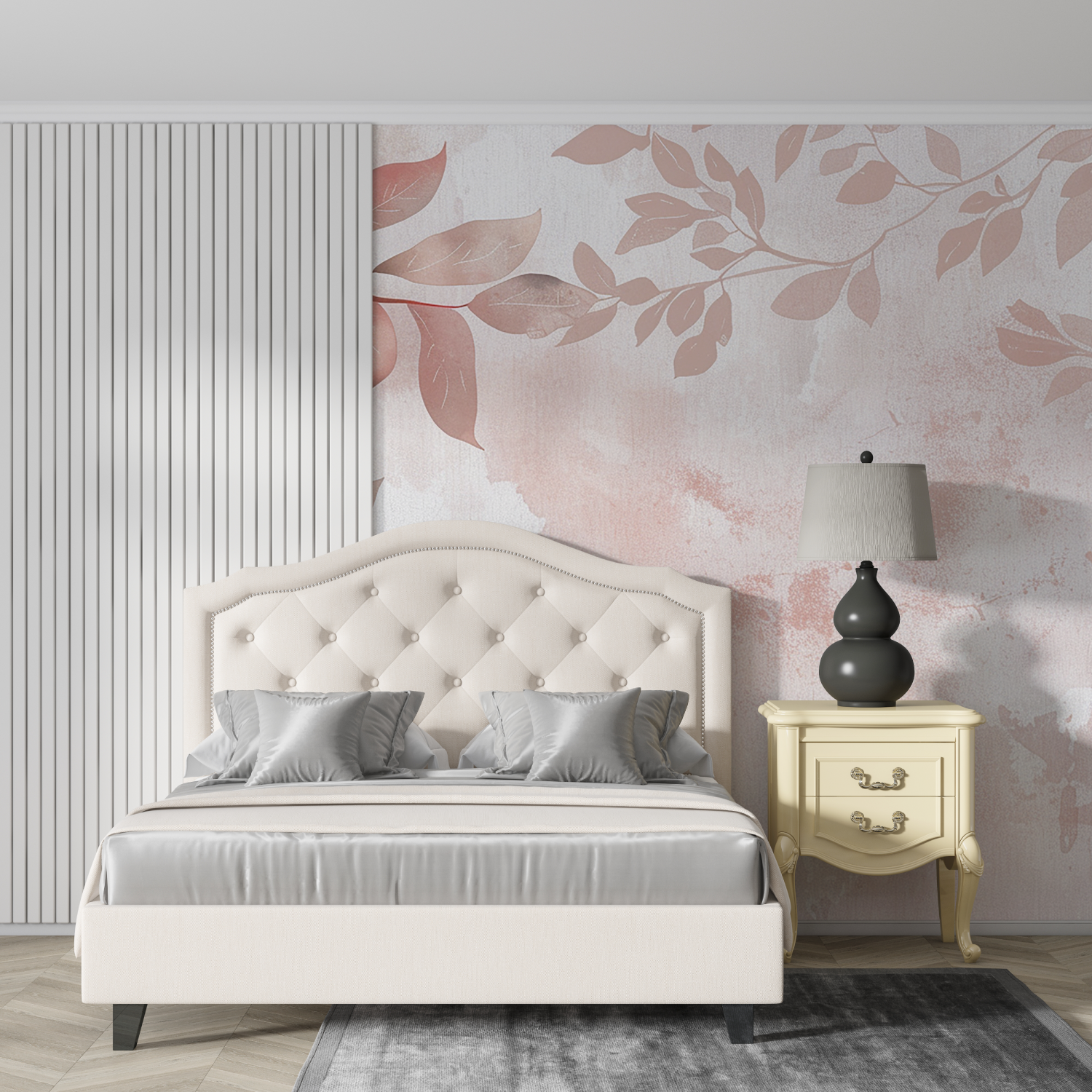 Powder Pink and Gray Wallpaper | Murals Wallpaper