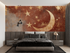 Terracotta Wallpaper with Moon and Star Patterns | Murals Wallpaper