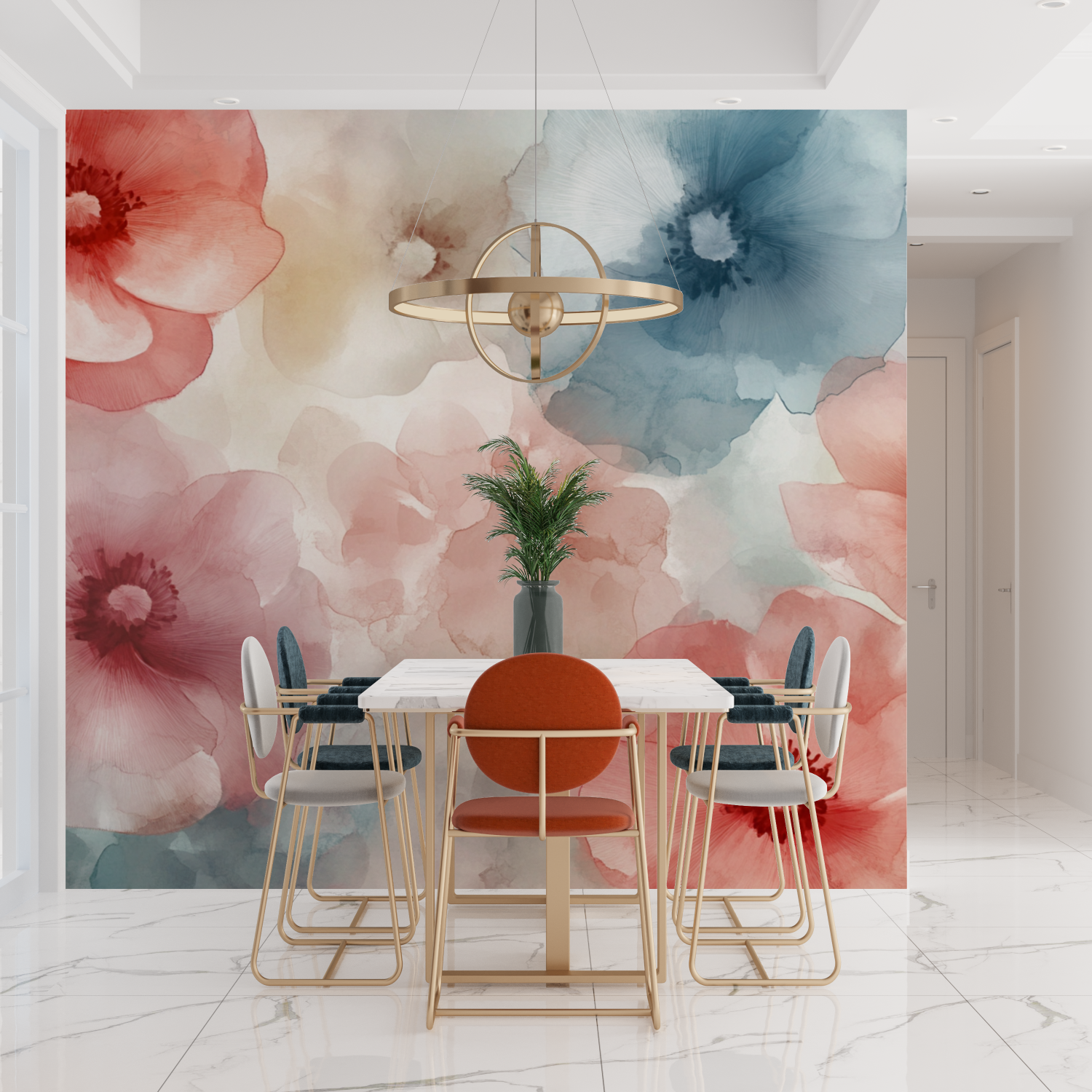 Delicate Airy Floral Watercolor Wallpaper | Murals Wallpaper