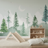 Mural Classic Baby Wallpaper Watercolor Green Forest