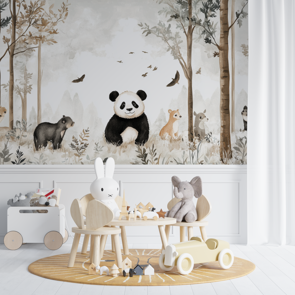 Panda and Forest Friends Wallpaper | Murals Wallpaper