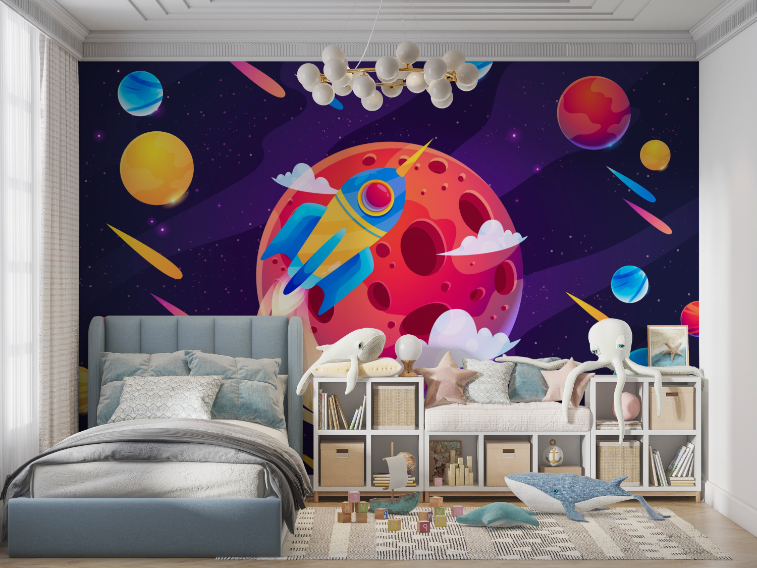 Meteor Shower Space Wallpaper | Murals Wallpaper