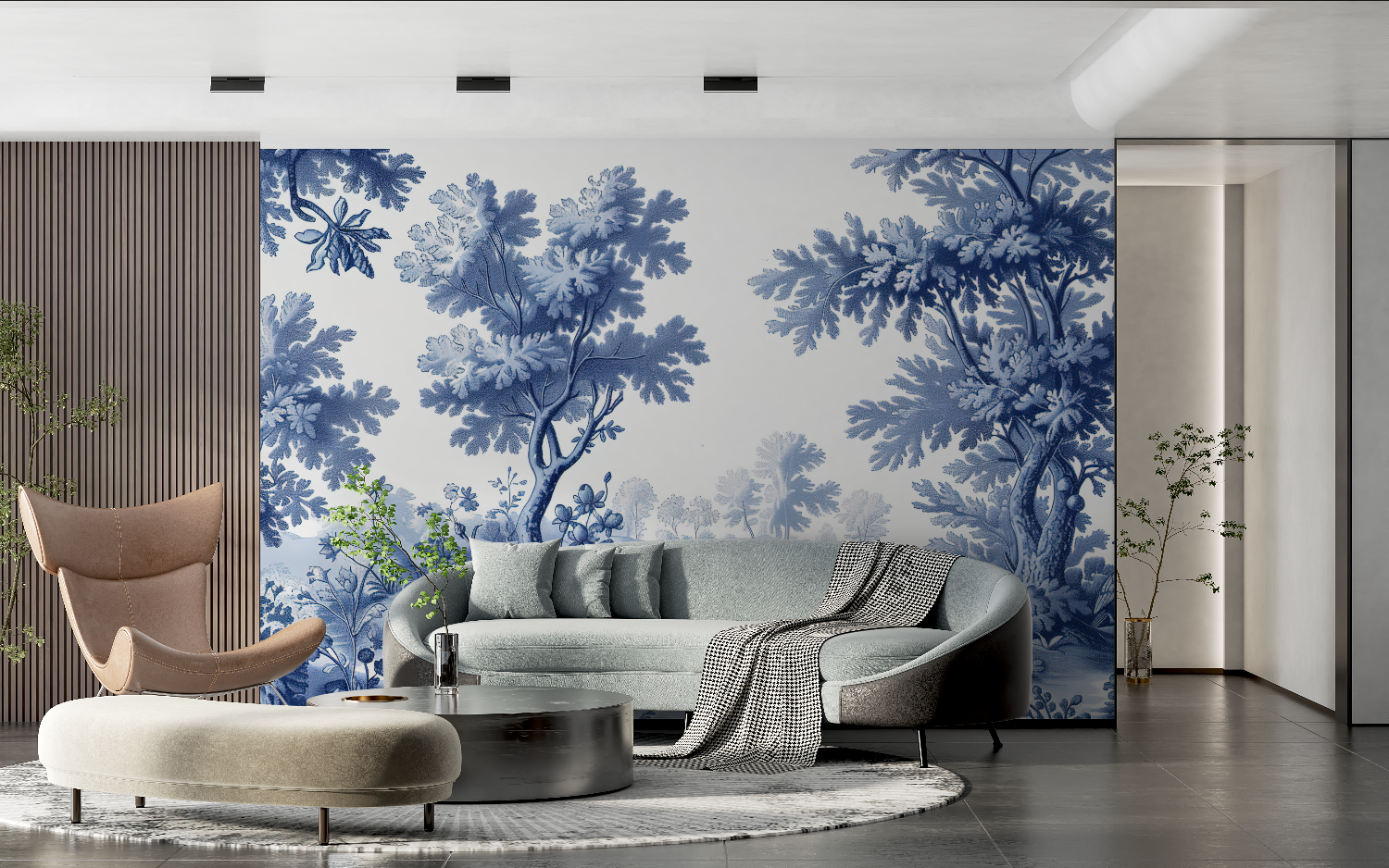 Navy Blue Mural Wallpaper | Murals Wallpaper