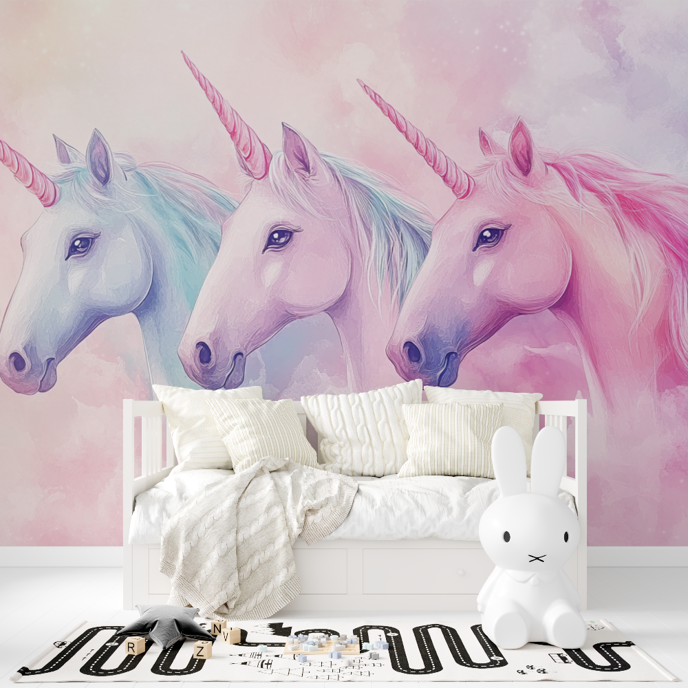 Fairy Trio Unicorn Wallpaper | Murals Wallpaper