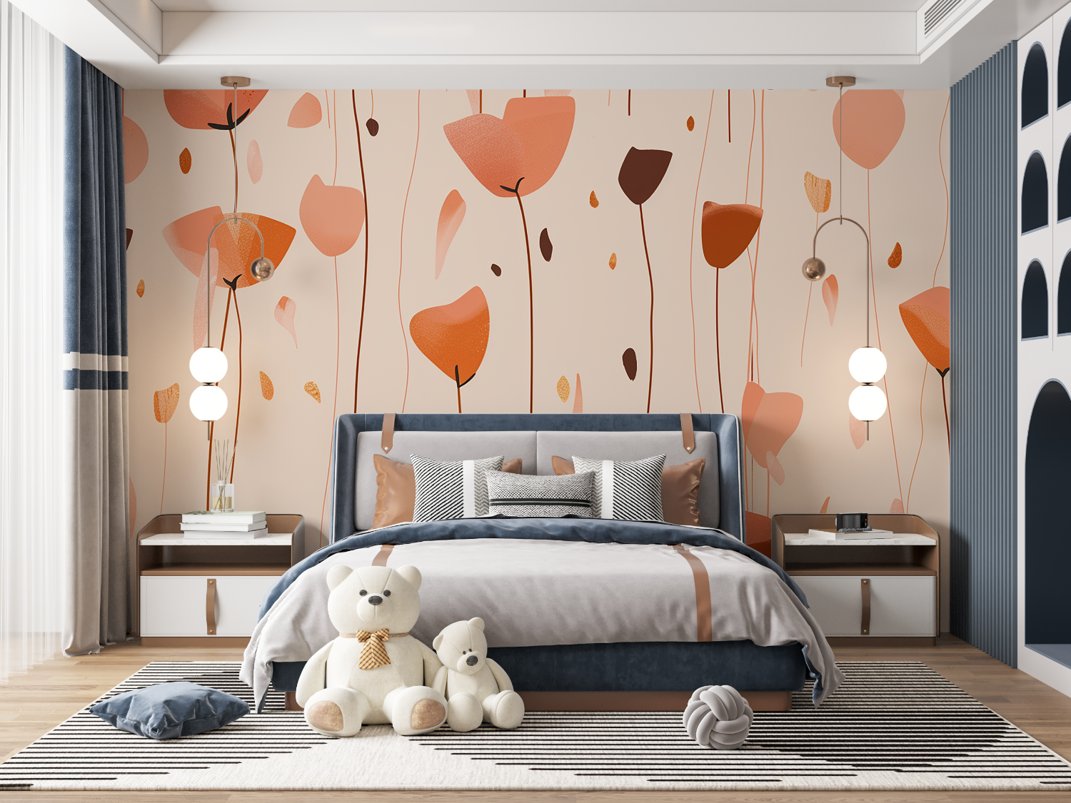 Tapeten für Kinder, Terrakotta – Panorama-Wand