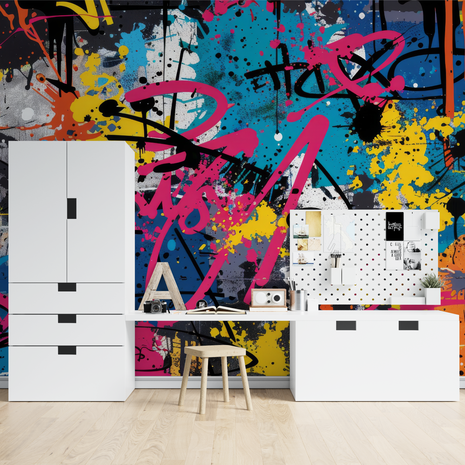 Tapeten Graffiti im Graffiti-Stil – Tapisserie-Held