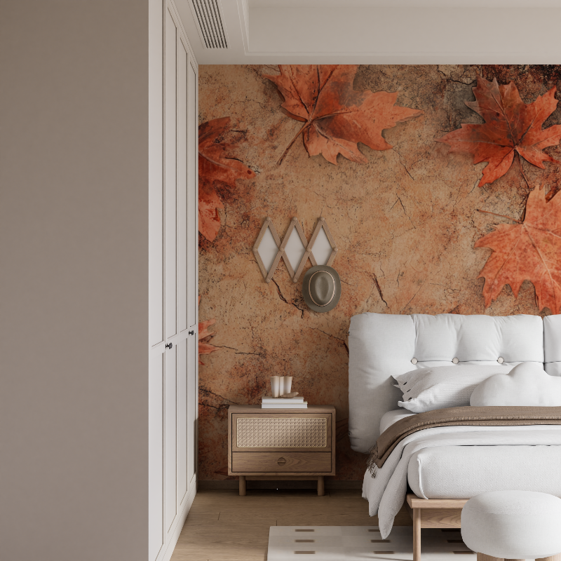 Terracotta Wood-Look Patina Wallpaper | Murals Wallpaper