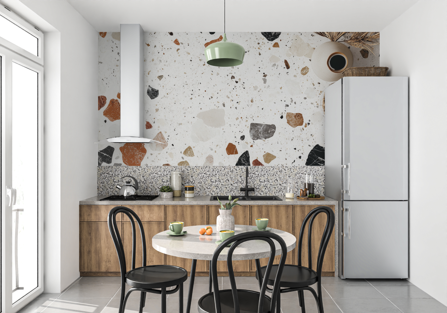 Terracotta Wallpaper Modern Terrazzo Style | Murals Wallpaper