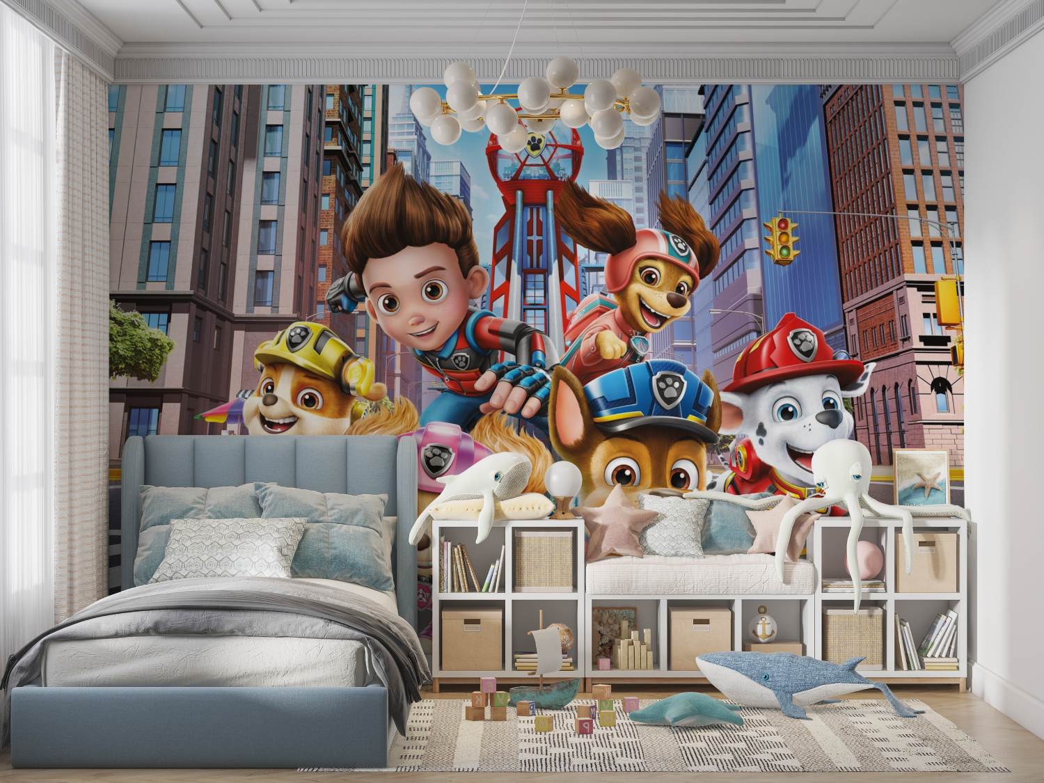 Tapete mit Patrouillenmotiv, Anime-Panorama-Garcon