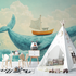 Sky Blue Whale Mural Wallpaper | Murals Wallpaper