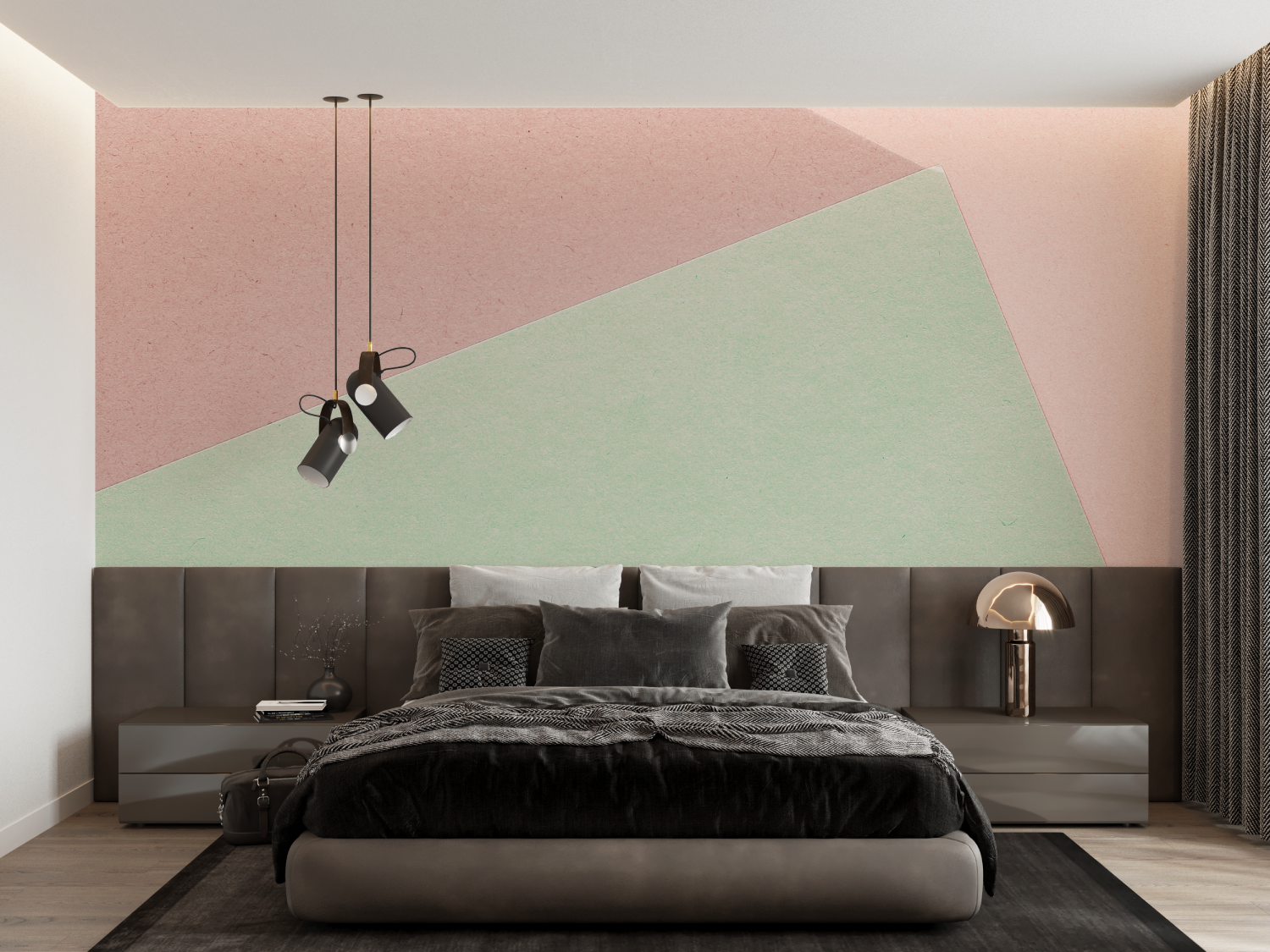 Pastel Pink and Green Wallpaper | Murals Wallpaper